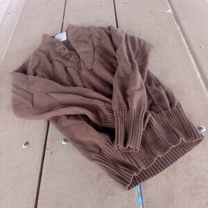 Army Surplus Henley 5 Button Sweater